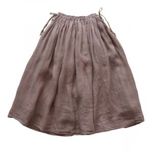 White Ramie Midi Skirt: Pleated Peasant Style